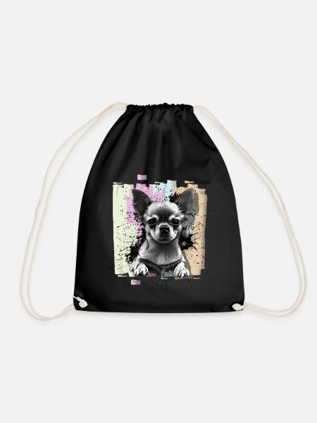 Chihuahua - Drawstring Bag - black