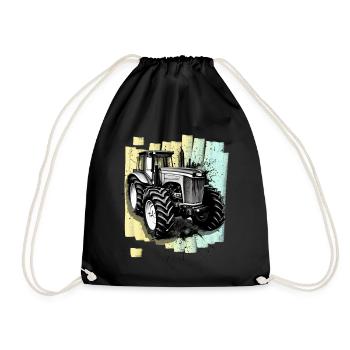 Tractor Agriculture Farmer - Drawstring Bag - black - Front
