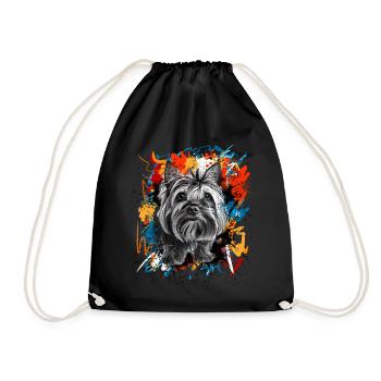 Yorkshire Terrier - Drawstring Bag - black - Front