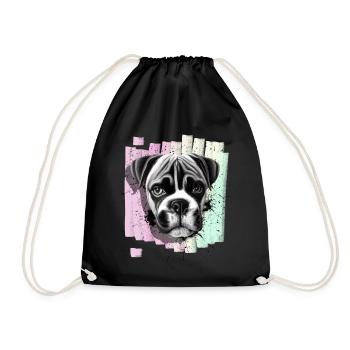 Chien boxeur - Sac de sport léger - noir - Devant