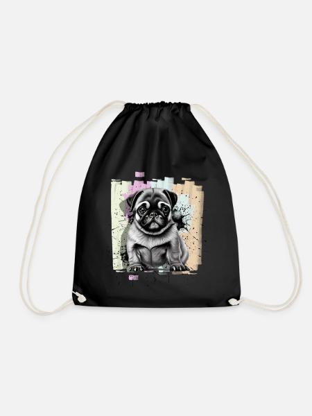 Mops - Turnbeutel - Schwarz