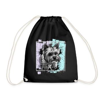 Yorkshire Terrier - Drawstring Bag - black - Front