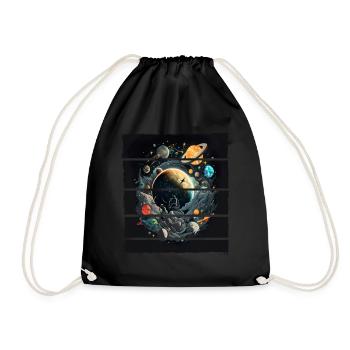 Space Planeten Astronaut für einen Kinder und - Turnbeutel - Schwarz - Vorne