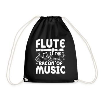 Flute Is The Bacon Of Music - Turnbeutel - Schwarz - Vorne