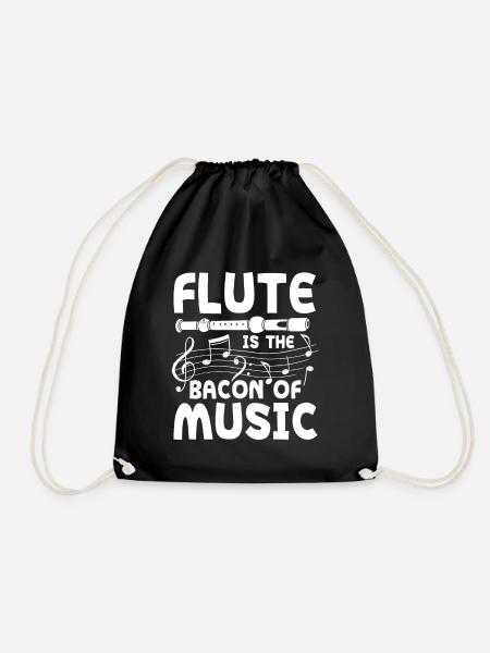Flute Is The Bacon Of Music - Turnbeutel - Schwarz