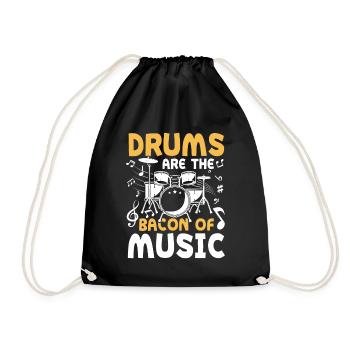Drums Are The Bacon Of Music - Turnbeutel - Schwarz - Vorne