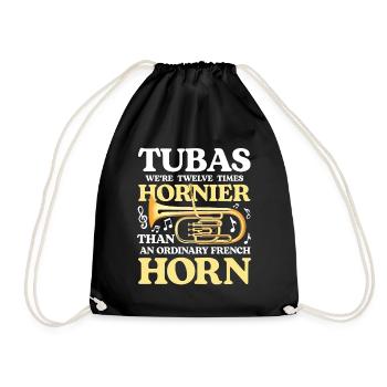 Tubas We're Twelve Times Hornier Than French Horn - Turnbeutel - Schwarz - Vorne