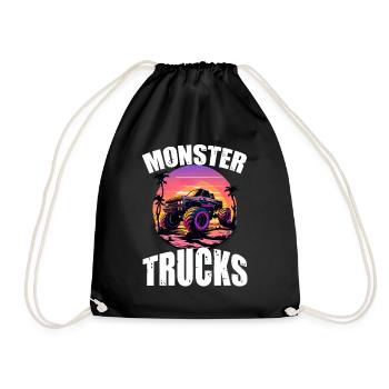 Monster Trucks für Männer und Jungen - Turnbeutel - Schwarz - Vorne