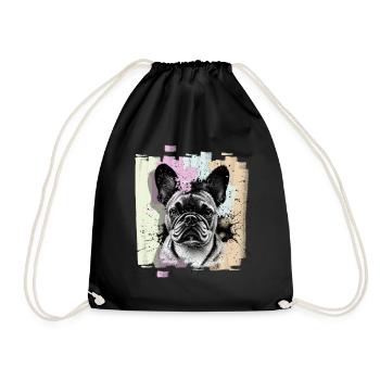 French Bulldog Frenchie - Sac de sport léger - noir - Devant