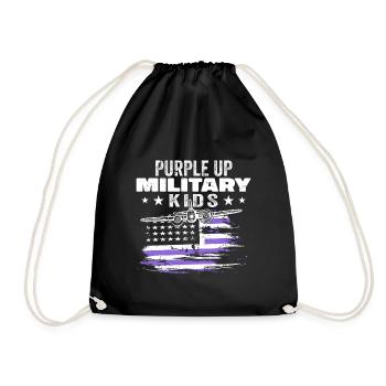 Purple Up pour les enfants militaires - Sac de sport léger - noir - Devant