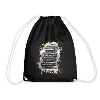 Reading books book - Drawstring Bag - black - Front