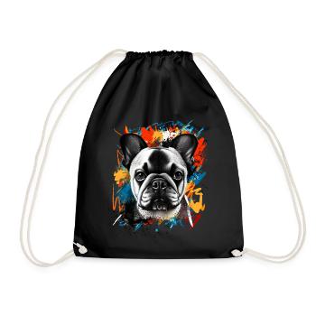 Bouledogue français - Sac de sport léger - noir - Devant