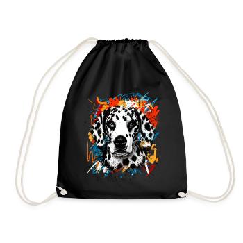 Dalmatian Dog - Drawstring Bag - black - Front