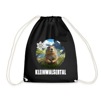 Kleinwalsertal Murmeltier für einen Walser - Turnbeutel - Schwarz - Vorne