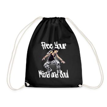 Free Your Mind And Soul Hip Hop Rap - Turnbeutel - Schwarz - Vorne