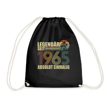 1965 | Vintage Legendary since 1965 anniversary - Drawstring Bag - black - Front
