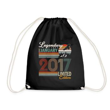 Legendary since January 2017 - Drawstring Bag - black - Front