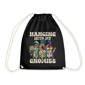 Hippie Gnomes Peace Tie Dye - Turnbeutel - Schwarz - Vorne