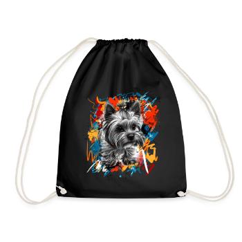 Yorkshire Terrier - Sac de sport léger - noir - Devant