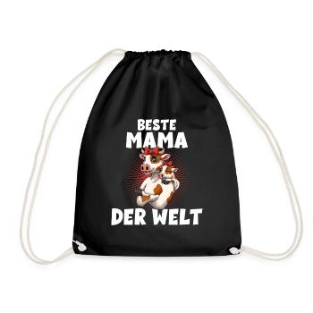 Beste Mama der Welt Muttertag Mutter Kuh für - Turnbeutel - Schwarz - Vorne