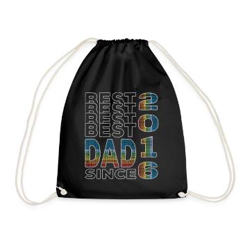 Best dad in the world since 2016 Father's Day Birthday - Drawstring Bag - black - Front