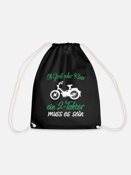 Moped Liebhaber 2 Takt Motor Mofa Bastler Geschenk - Turnbeutel - Schwarz