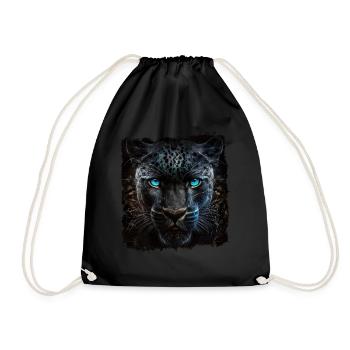 Schwarzer Panther Großkatze - Turnbeutel - Schwarz - Vorne