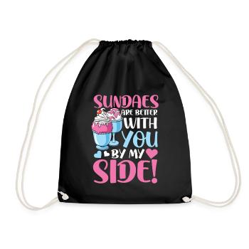 Sundaes Are Better With You By My Side - Turnbeutel - Schwarz - Vorne