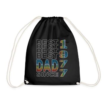 Bester Papa der Welt seit 1977 Vatertag - Turnbeutel - Schwarz - Vorne