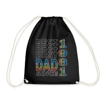 Bester Papa der Welt seit 1981 Vatertag - Turnbeutel - Schwarz - Vorne