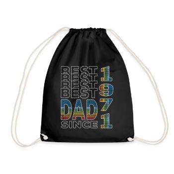 Best dad in the world since 1971 Father's Day Birthday - Drawstring Bag - black - Front