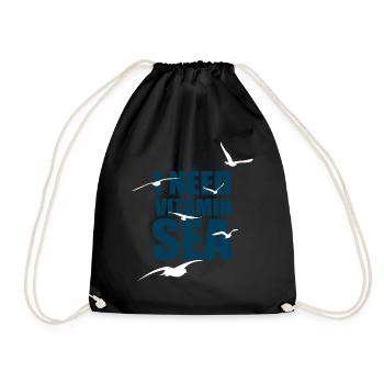 I need Vitamin Sea - Flock of Seagulls - Gift - Drawstring Bag - black - Front