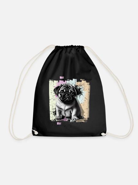 Mops - Turnbeutel - Schwarz