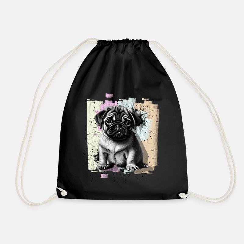 Mops - Turnbeutel - Schwarz
