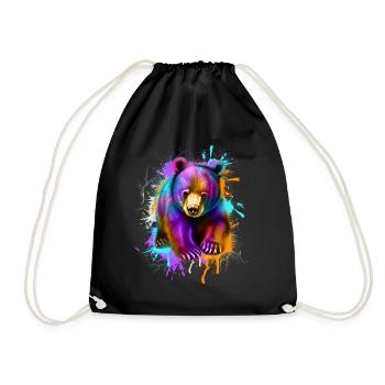 Little Bear Colorful - Drawstring Bag - black - Front