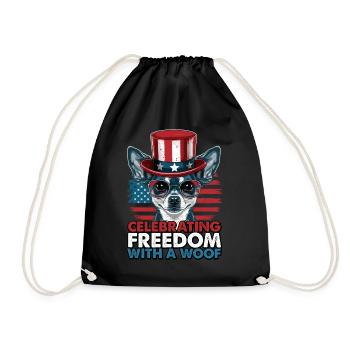 Chihuahua célèbre la liberté avec un woof - Sac de sport léger - noir - Devant