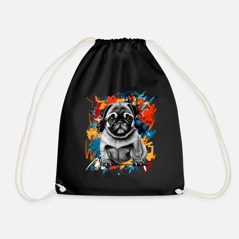 Mops - Turnbeutel - Schwarz
