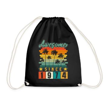 1974 Anniversaire Naissance Année de naissance Millésime - Sac de sport léger - noir - Devant