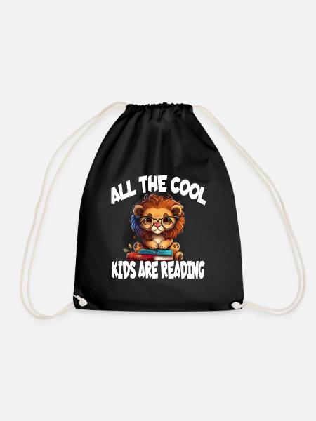 All The Cool Kids Are Reading Löwe - Turnbeutel - Schwarz