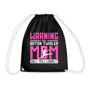 Bâton Twirling Staff jongler avec la gymnastique avec le personnel - Sac de sport léger - noir - Devant
