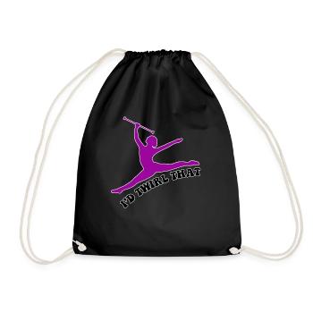 Bâton Twirling Staff jongler avec la gymnastique avec le personnel - Sac de sport léger - noir - Devant