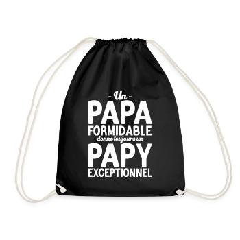 Un papa formidable - Papy exceptionnel cadeau - Sac de sport léger - noir - Devant