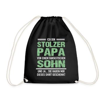 Stolzer Vater Fantastischen Sohn Vatertag - Turnbeutel - Schwarz - Vorne