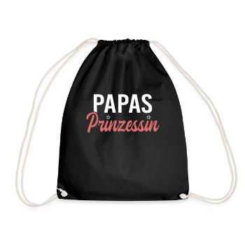 Vater Tochter Papas Prinzessin Werdender Papa - Turnbeutel - Schwarz - Vorne