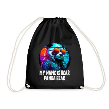 My Name Is Bear Panda Bear für Panda Fans - Turnbeutel - Schwarz - Vorne