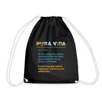 Pura Vida Définition Sagesse Amérique centrale - Sac de sport léger - noir - Devant