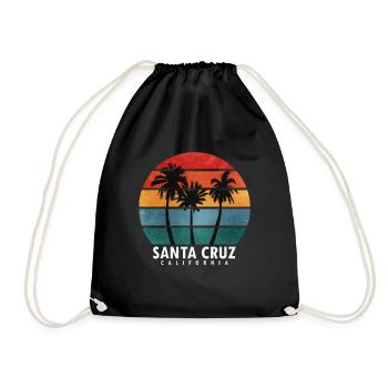 Santa Cruz Californie Coucher de soleil 70s 80s - Sac de sport léger - noir - Devant