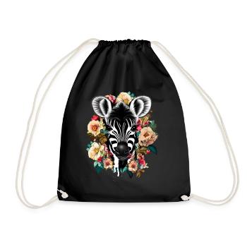 Zebra - Turnbeutel - Schwarz - Vorne