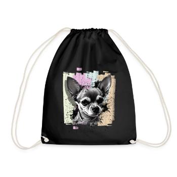 Chihuahua - Drawstring Bag - black - Front