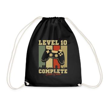 Vintage Geburtstag Level 10 Limitierte Auflage - Turnbeutel - Schwarz - Vorne